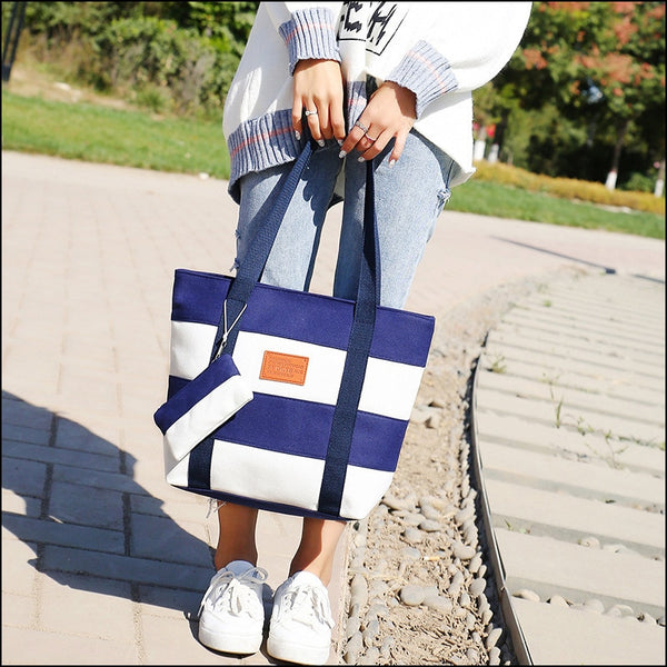 Stripe Print handbag