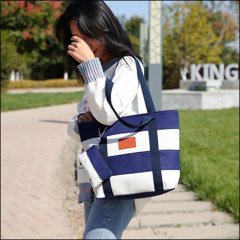 Stripe Print handbag