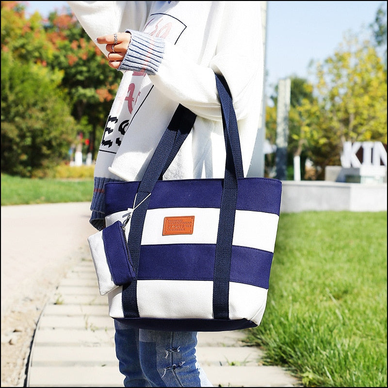 Stripe Print handbag