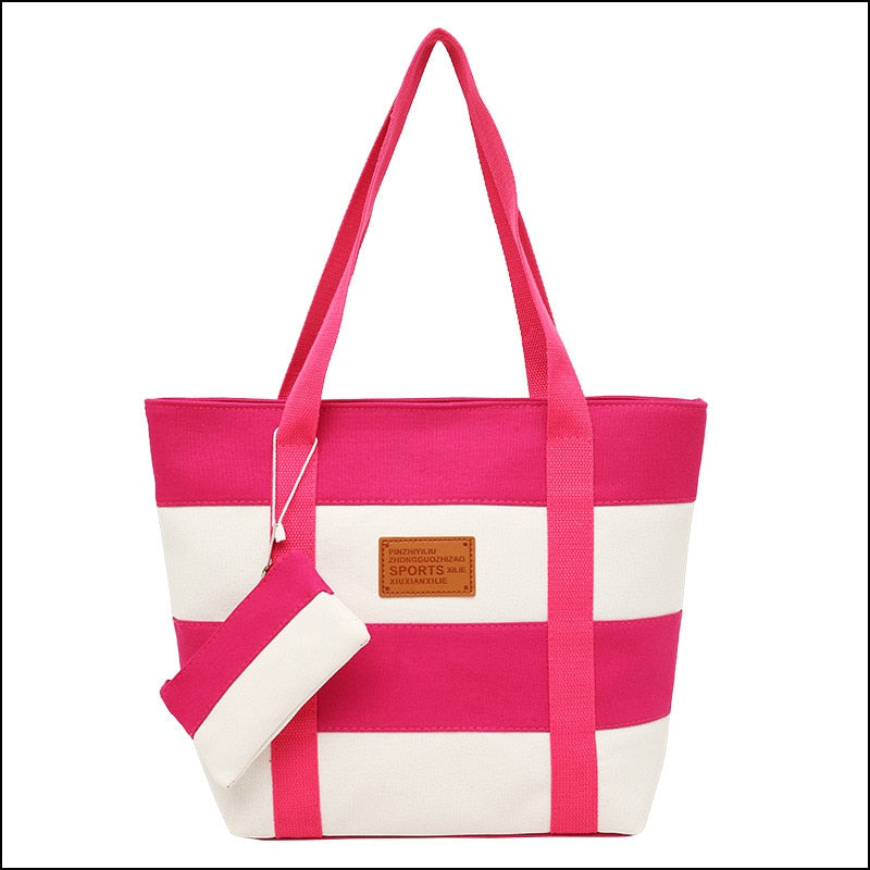 Stripe Print handbag