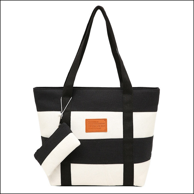 Stripe Print handbag